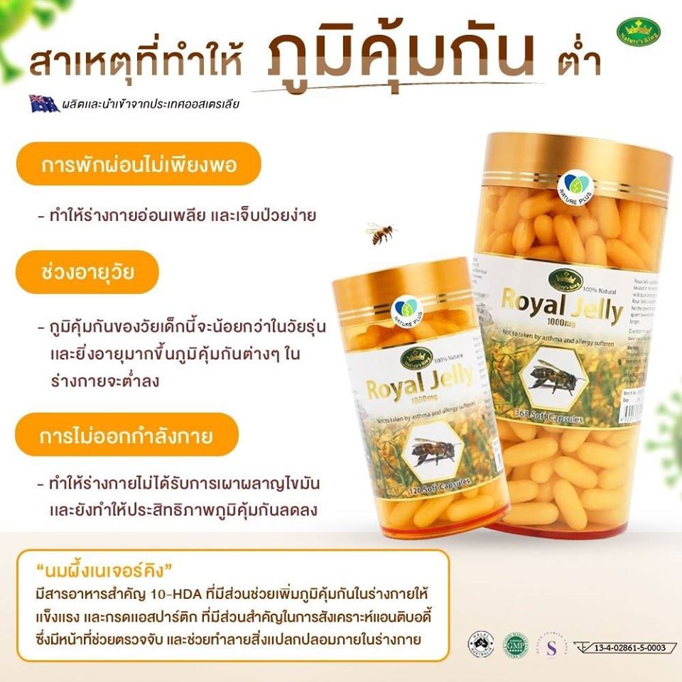 Nature's King Royal Jelly 1000 mg นมผึ้ง - Image 4