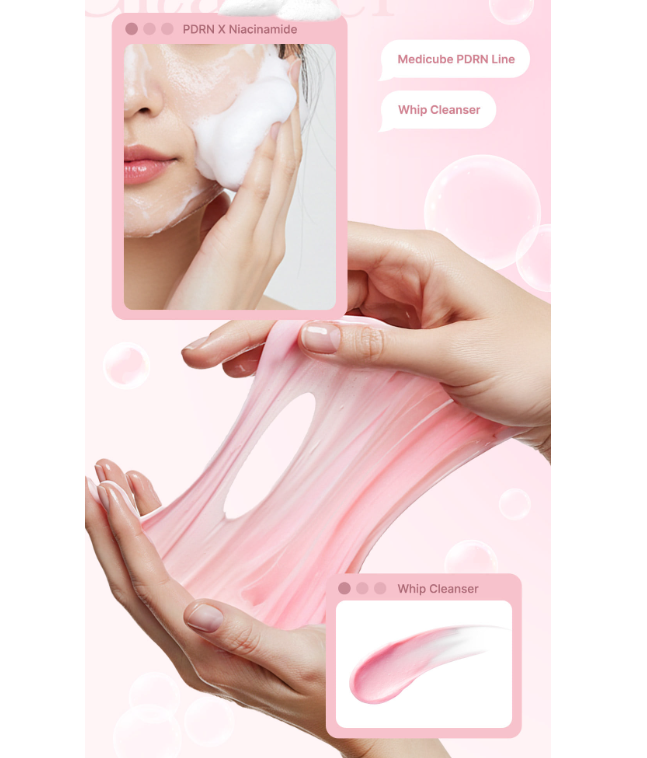 Medicube PDRN Pink Niacinamide Whip Cleanser 120g - Image 4