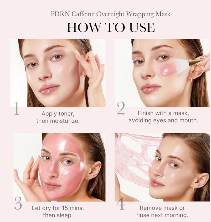 มาส์คกาว Medicube PDRN Pink Caffeine Night Wrapping Mask 75ml - Image 7