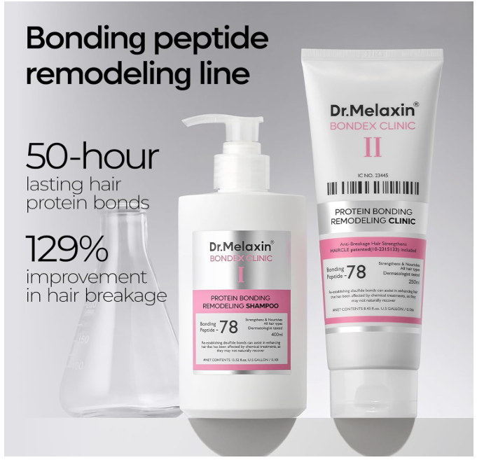 🌸Dr melaxin bondex protein bonding remodeling shampoo 400ml แชมพู / Clinic 250ml ครีมนวดผม