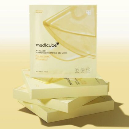 Medicube Kojic Acid Turmeric Gold Jelly Gel Mask (1 กล่อง 4 แผ่น)