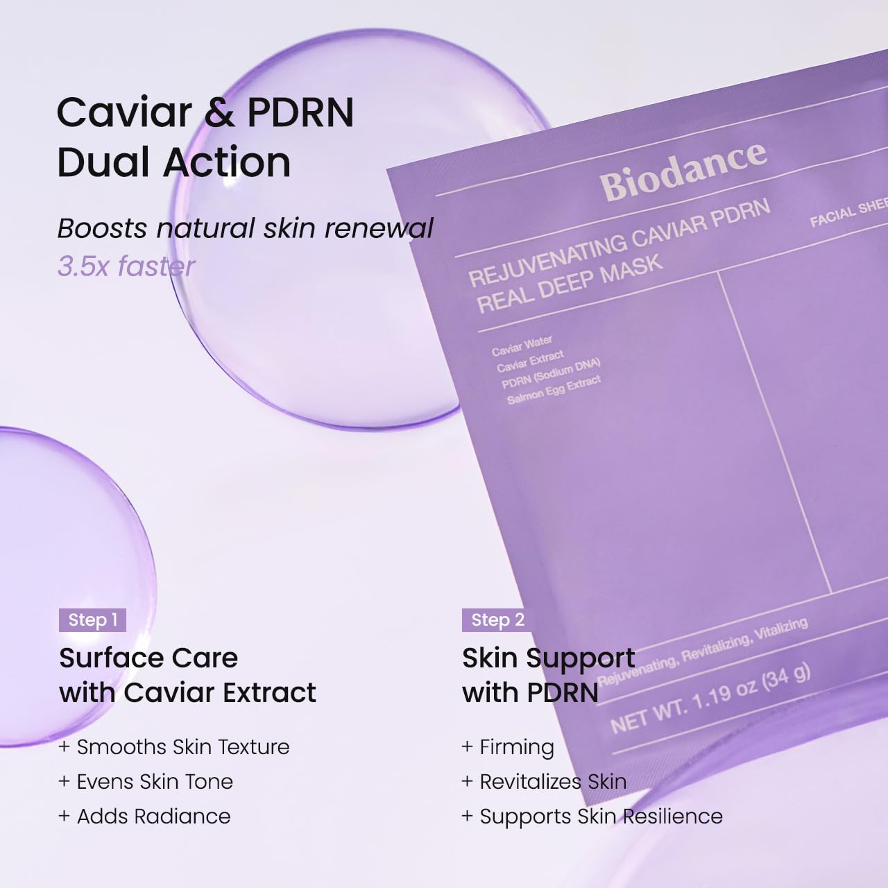 Biodance Rejuvenating Caviar PDRN Real Deep Mask 4แผ่น 1 กล่อง - Image 7
