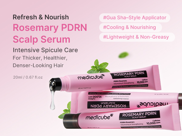 Medicube Rosemary PDRN Cooling Thickening Shampoo 400ml / Conditioner 250 ml / Scalp Serum 20ml - Image 6