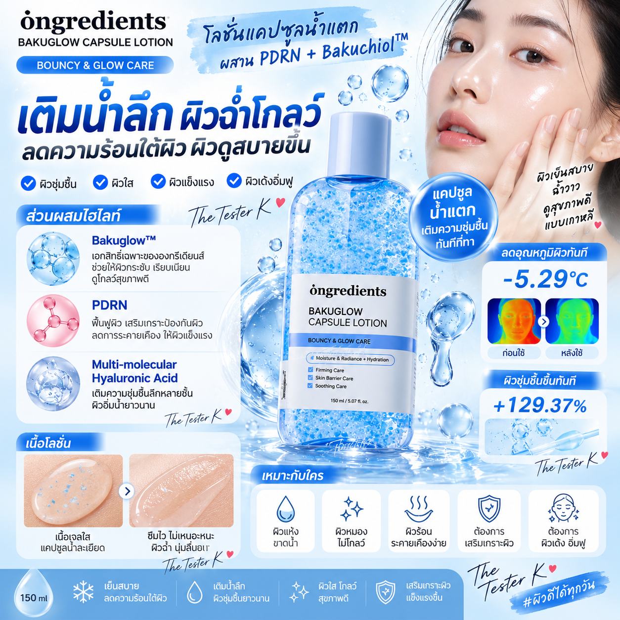 Ongredients BAKUGLOW Capsule Lotion 150ml