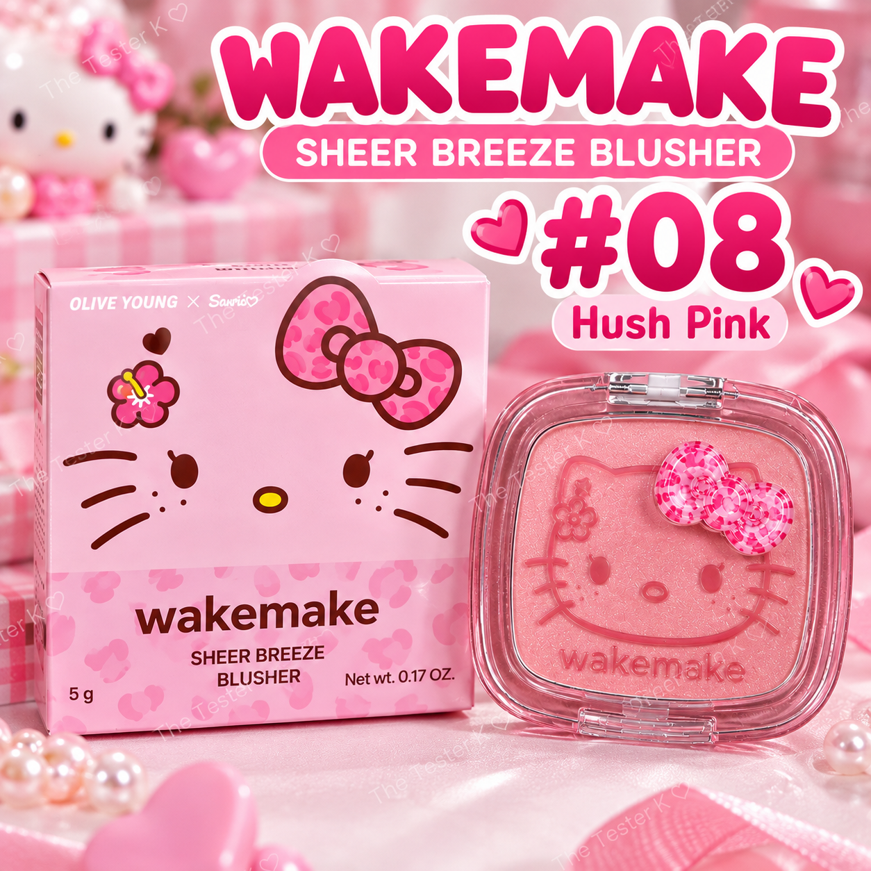 WAKEMAKE × Hello Kitty Sheer Breeze Blusher 5g - Image 3